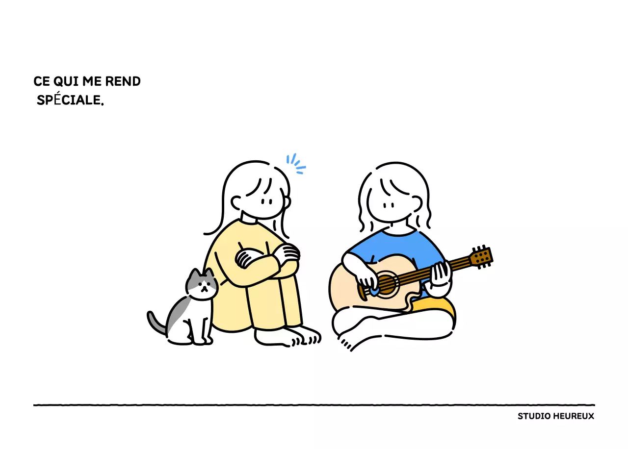 Calendrier illustré avec un joli style de lignes