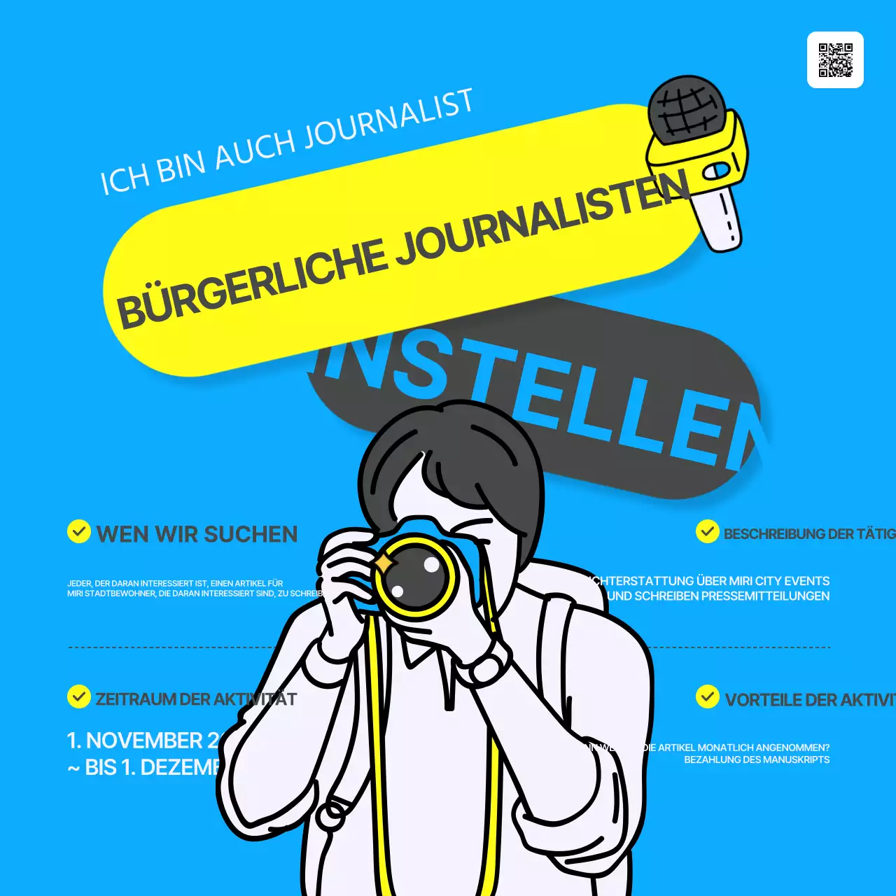 Blue Simple Journalist Einstellung
