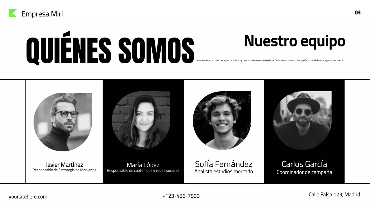 presentación del plan de marketing green modern