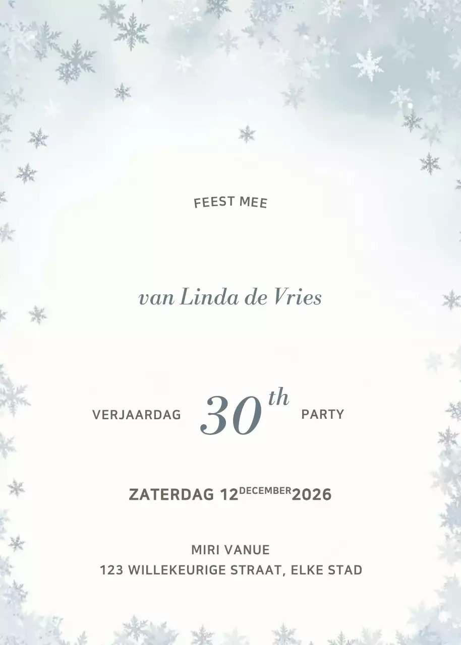 Witte elegante verjaardagsuitnodiging