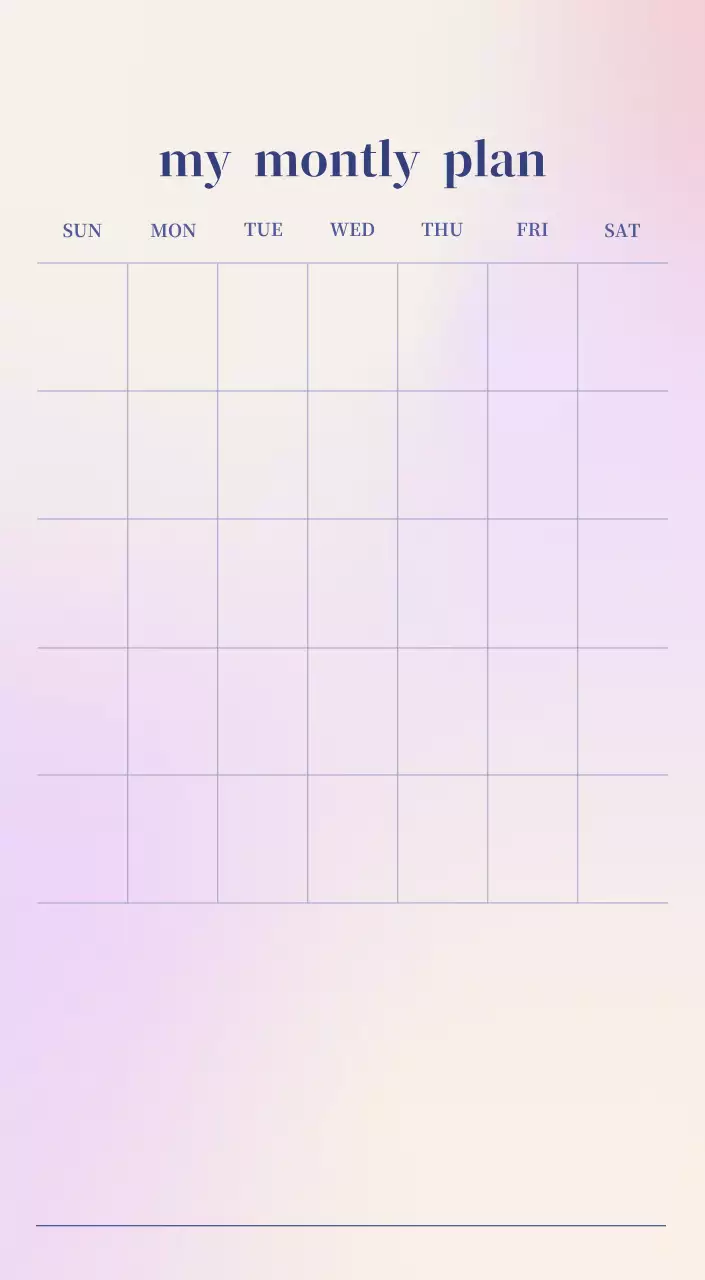 グラデーションミニマルカレンダーカレンダー