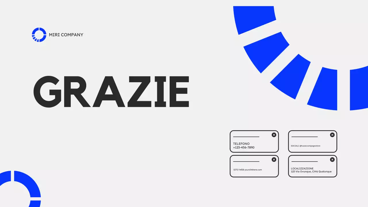 Presentazione del piano di marketing moderno grigio blu