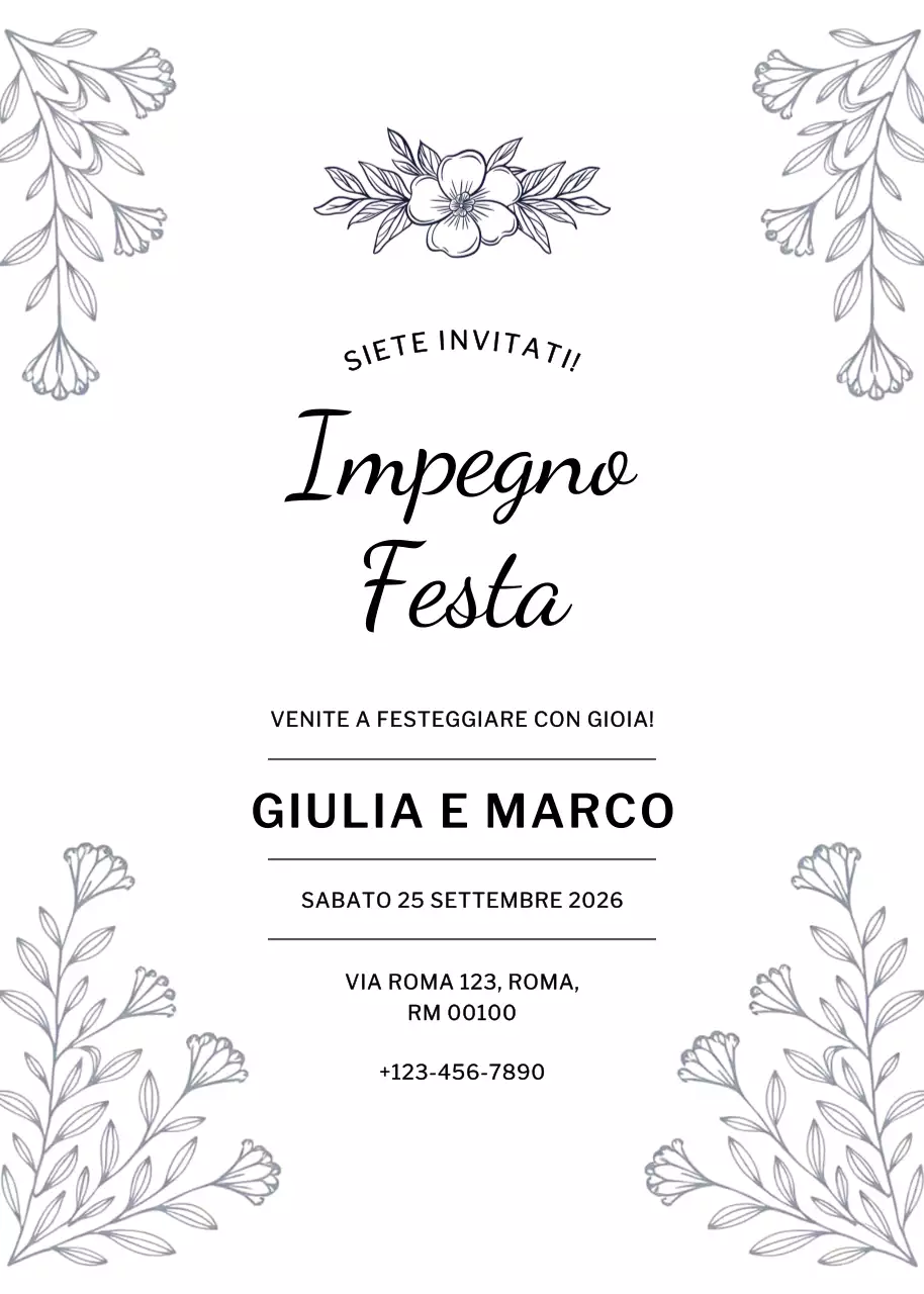 Invito di fidanzamento elegante beige