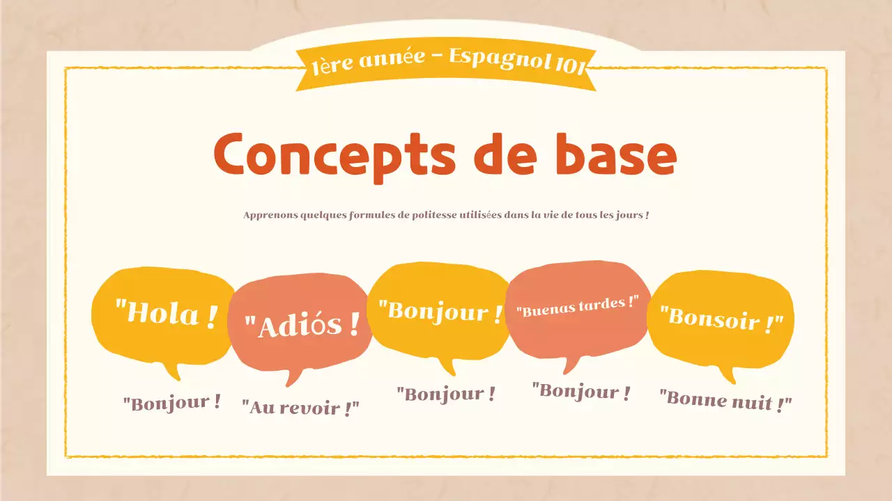 cours de langue simple orange