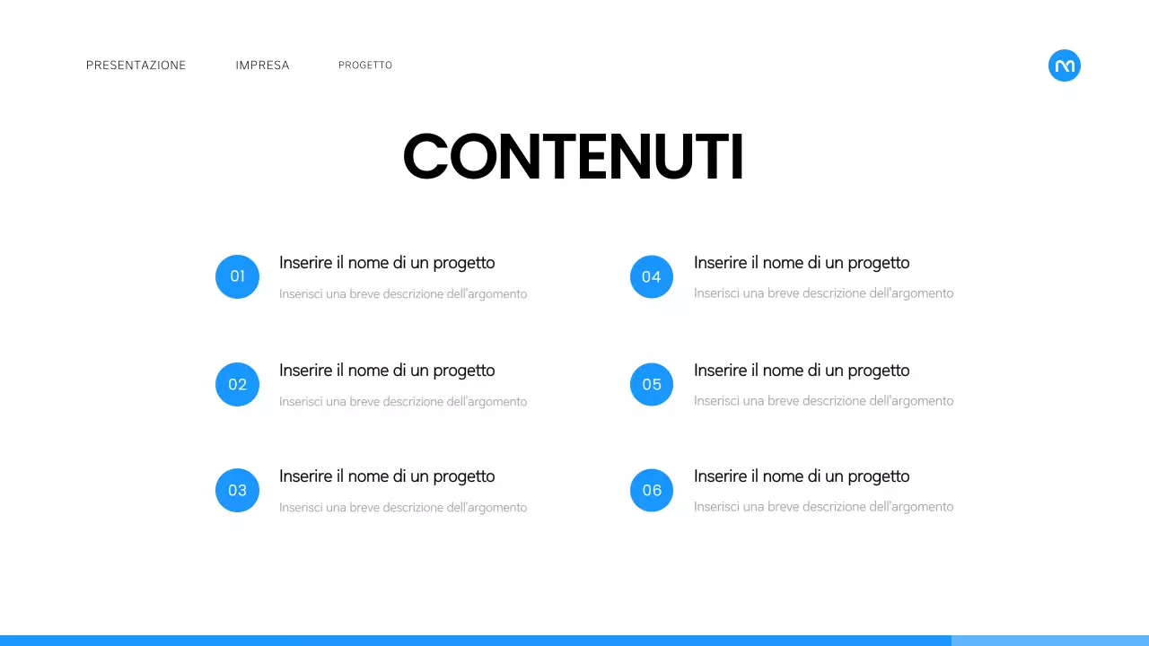 Un semplice business plan in bianco e blu