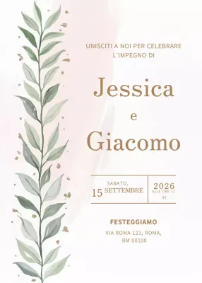 Invito di fidanzamento elegante beige