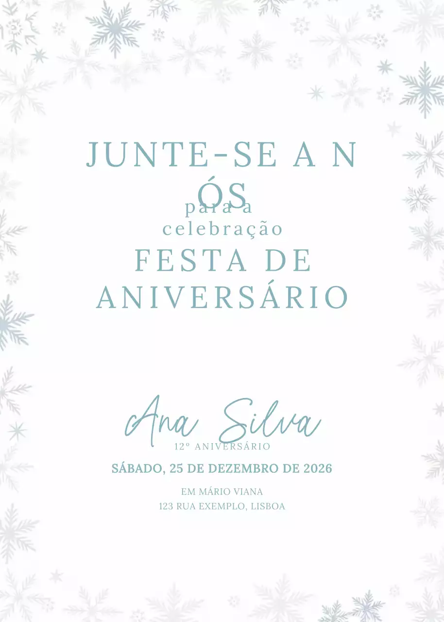 Convite de aniversário elegante branco