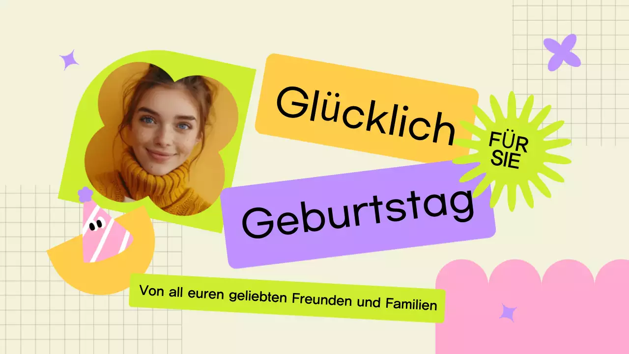 gelbe moderne Geburtstagskarte