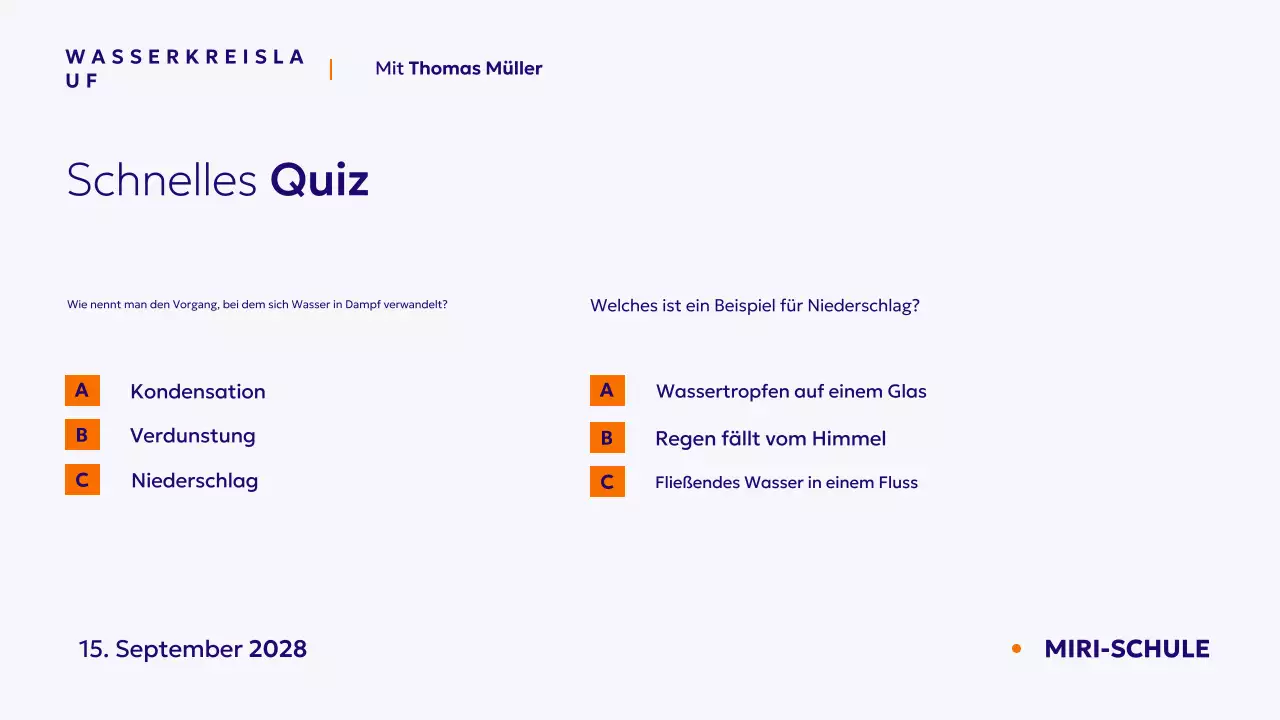 Blu Minimal Science Kurs Präsentation