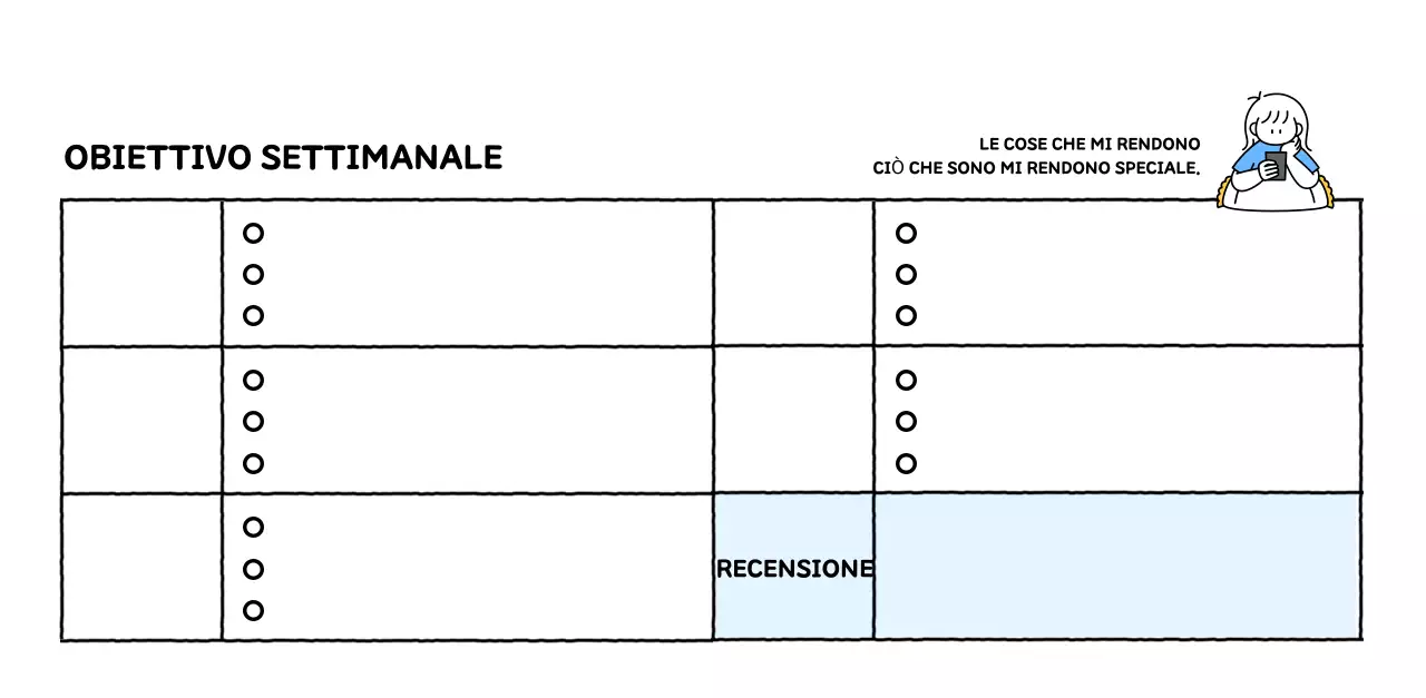 Calendario illustrato con un grazioso stile di linee