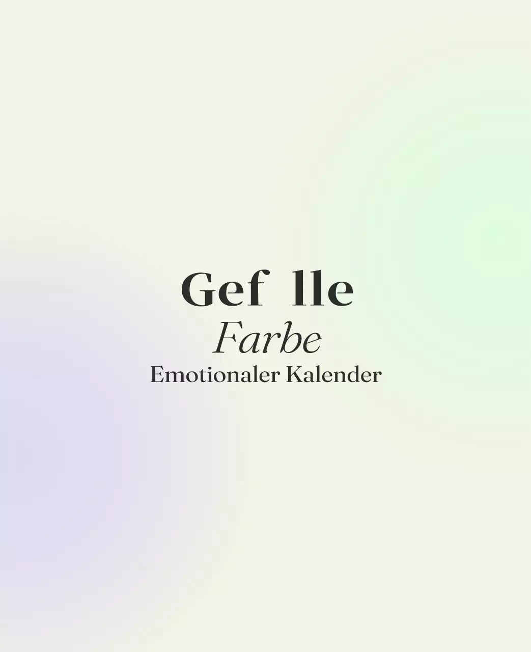 Minimalistischer Kalender mit Farbverlauf