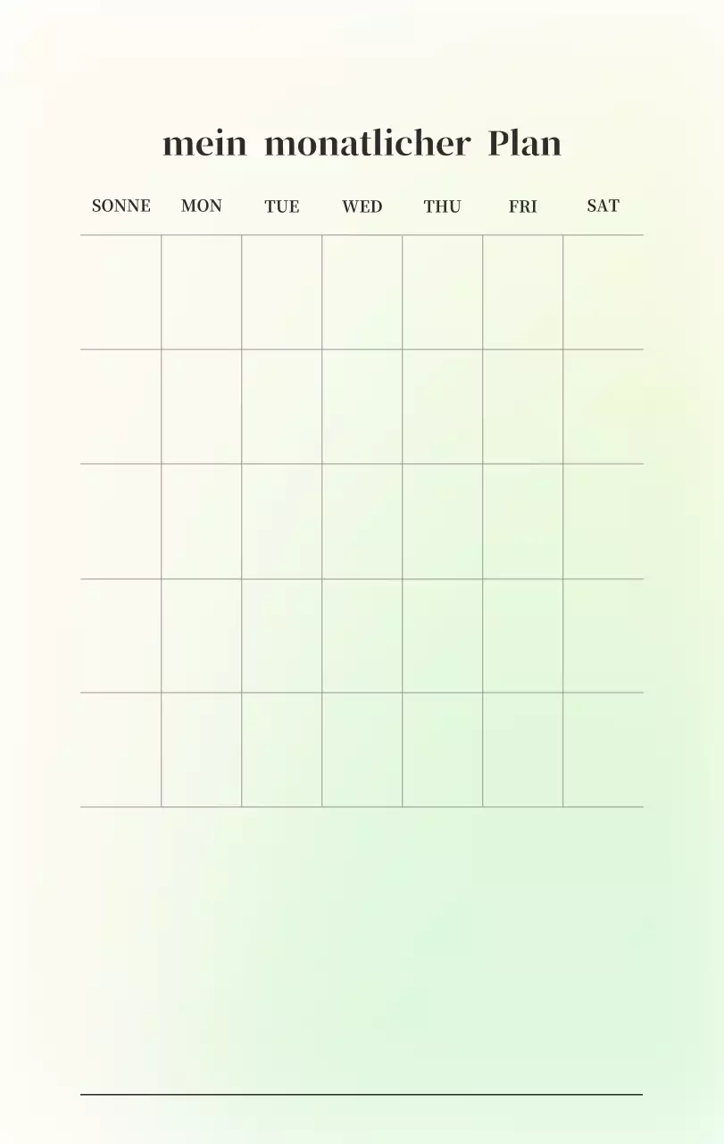 Minimalistischer Kalender mit Farbverlauf