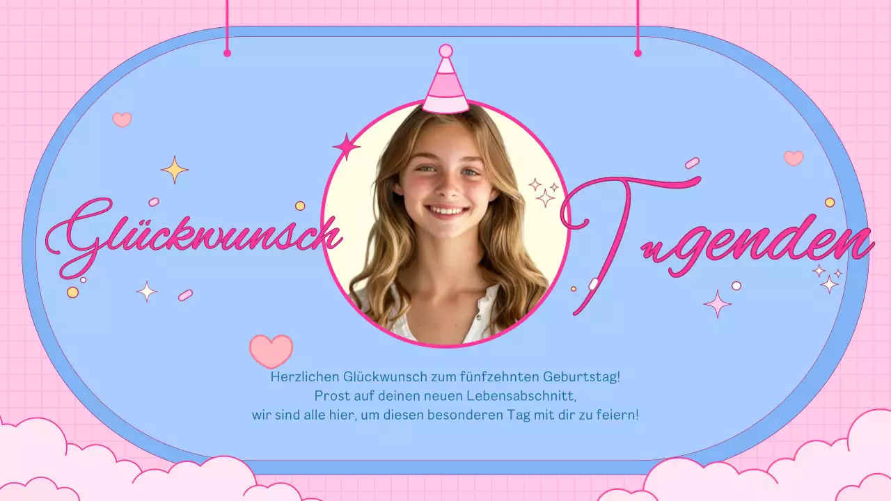 rosa trendy Geburtstagskarte