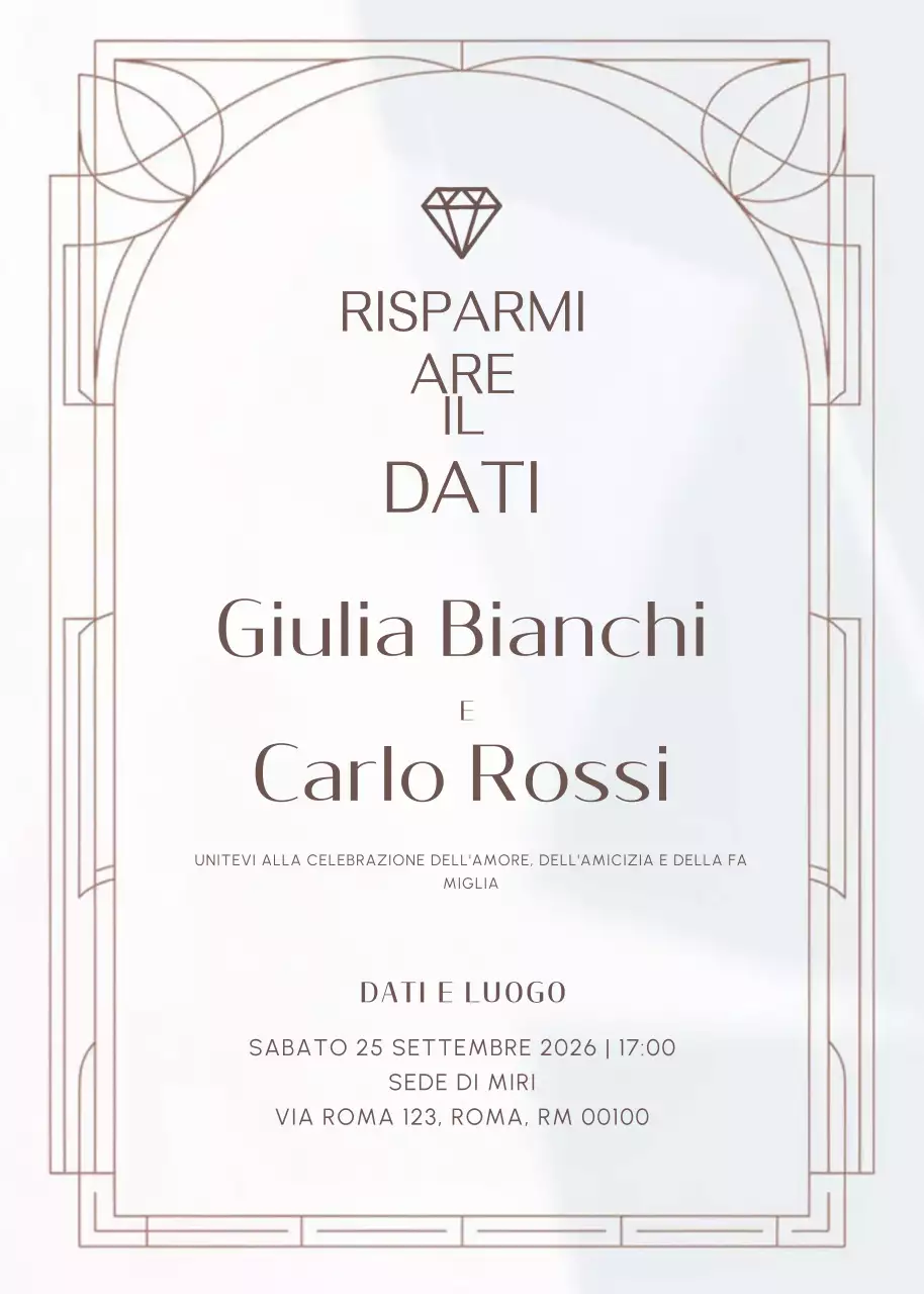 invito di nozze elegante bianco