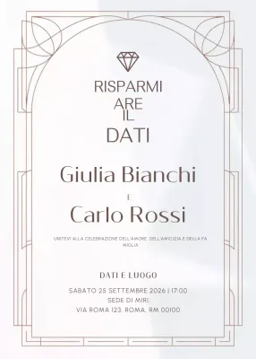 invito di nozze elegante bianco