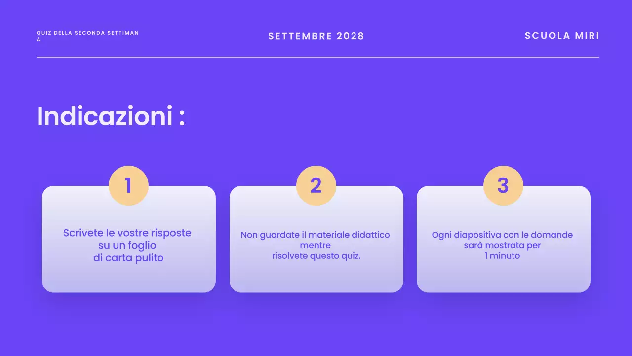 Presentazione di annuncio di quiz moderno blu
