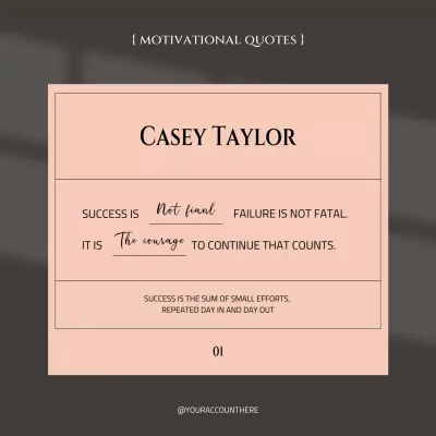 Peach Elegant Motivational Card Social Media Post