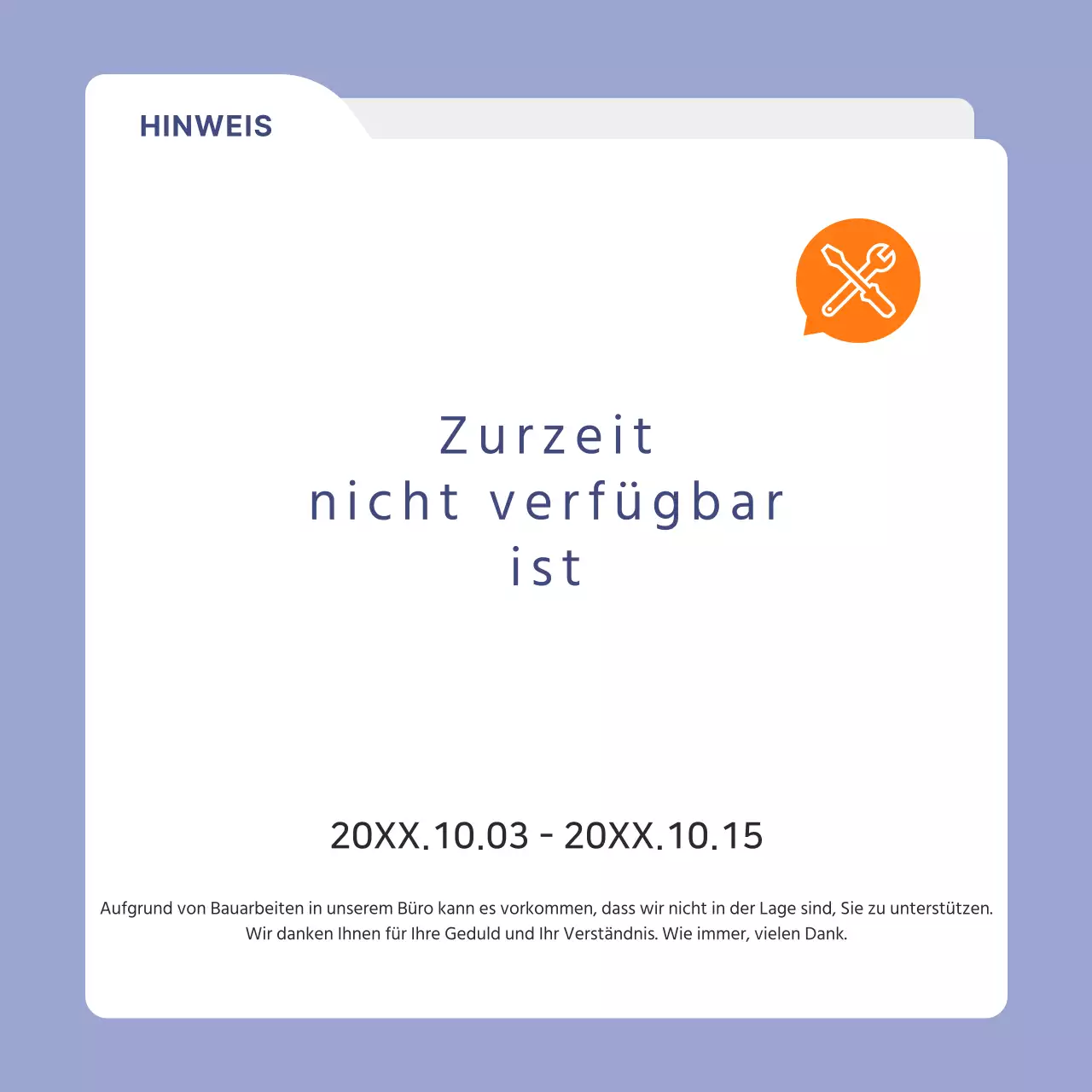 Mauve Einfache Bauanzeige