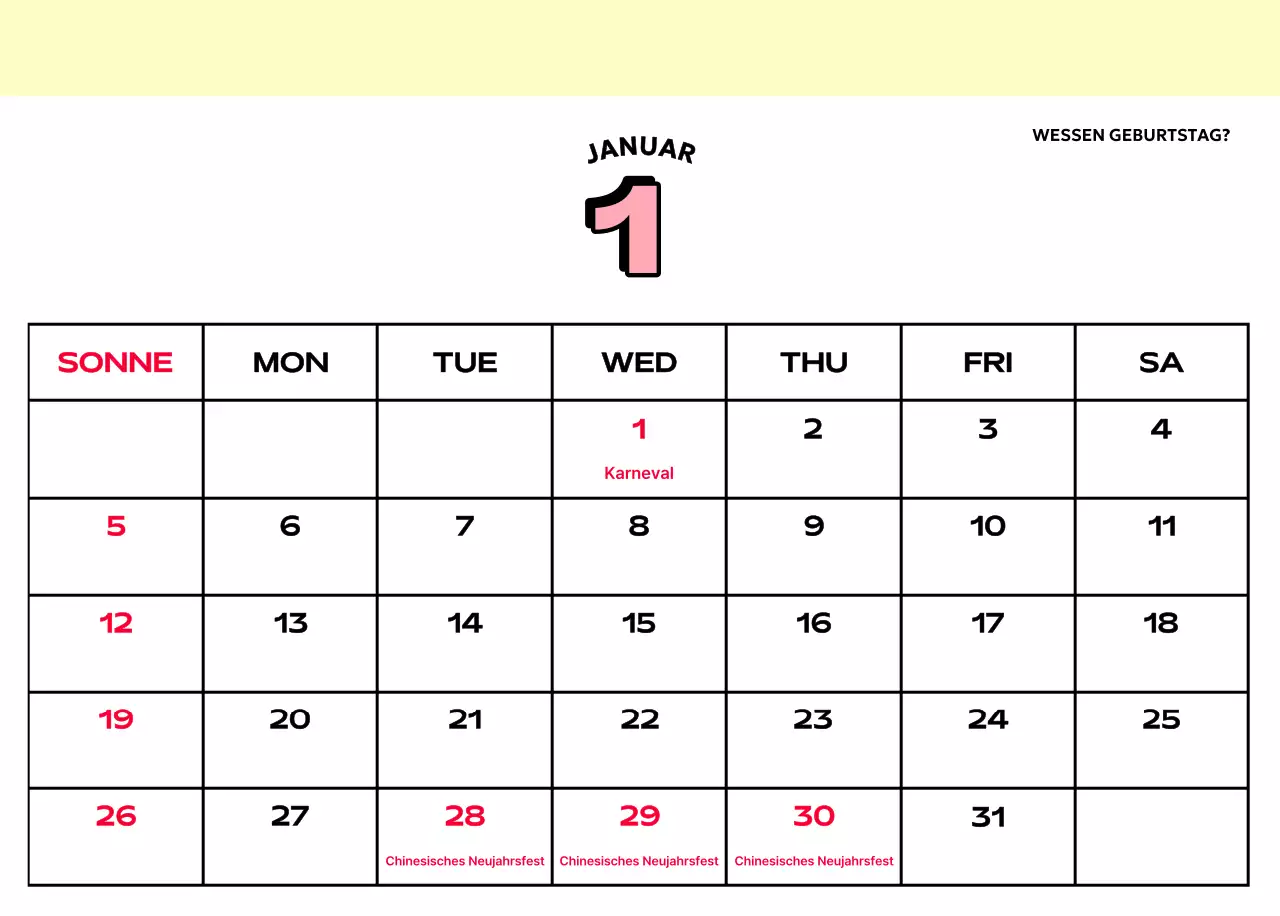Bunte Kalender mit einer Vielzahl von Retro-Illustrationen