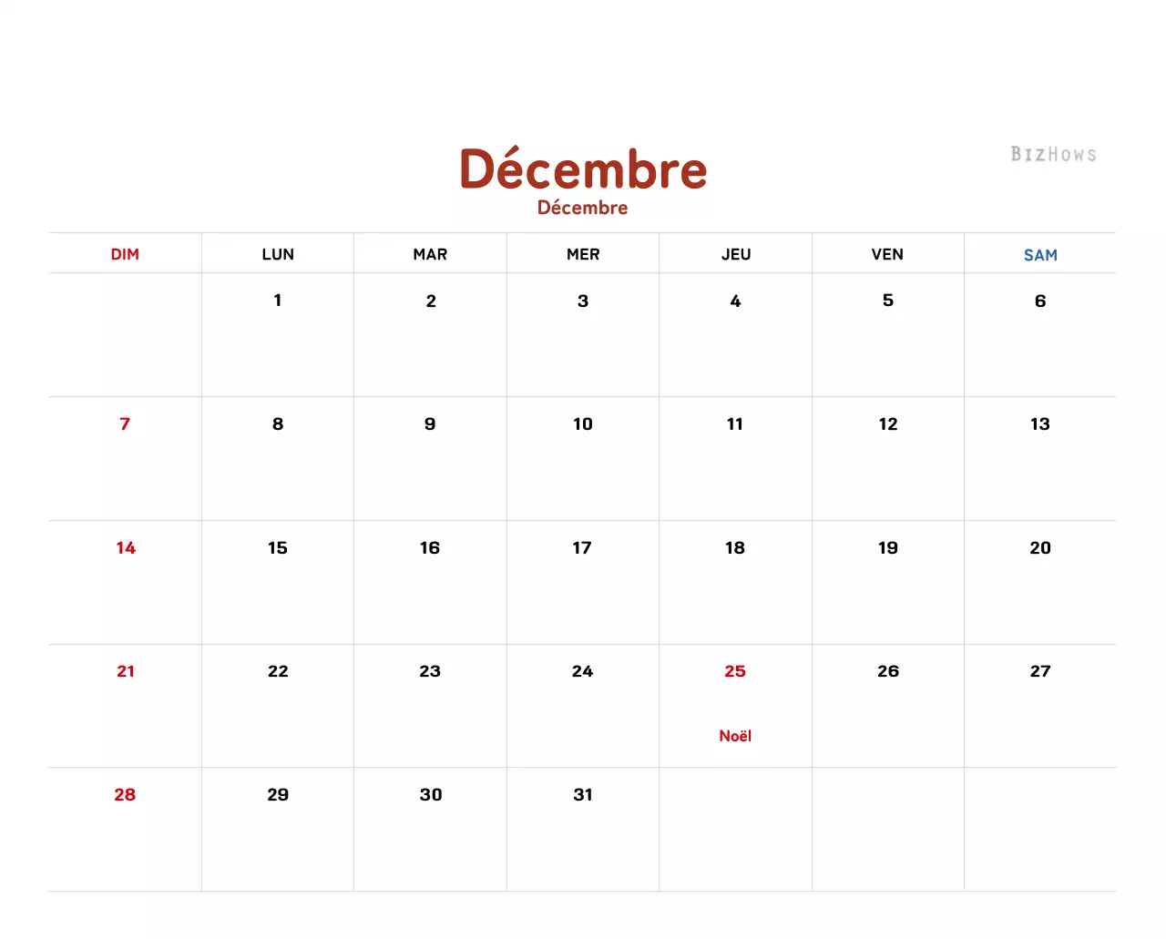 Calendrier du Nouvel An avec illustrations chaleureuses