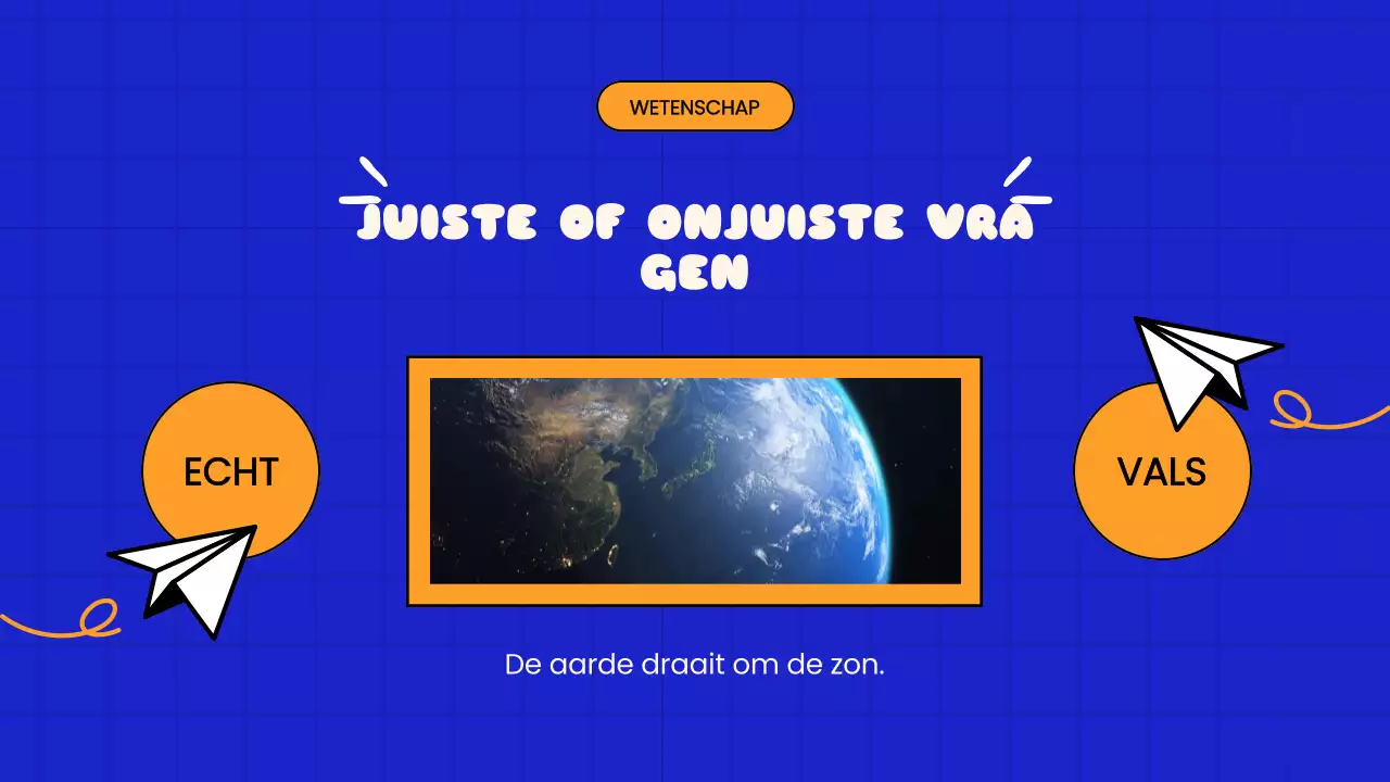 Blauwe Speelse Quiz Tijd School Presentatie