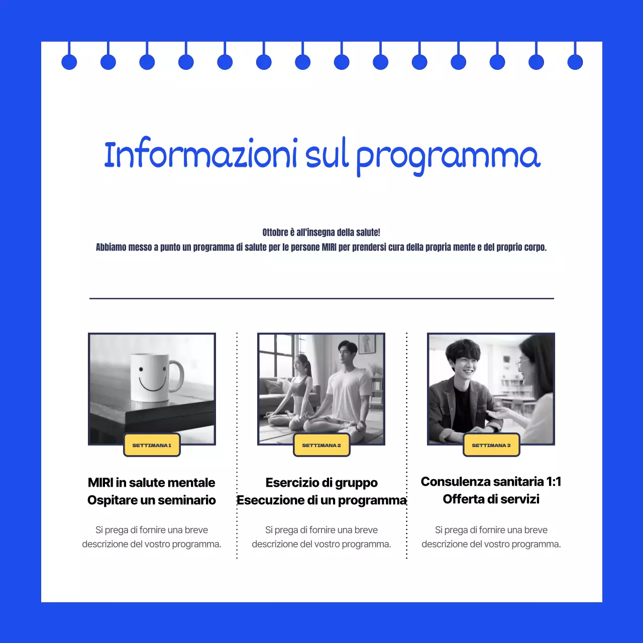 Promuovete la campagna sanitaria della vostra azienda in blu.