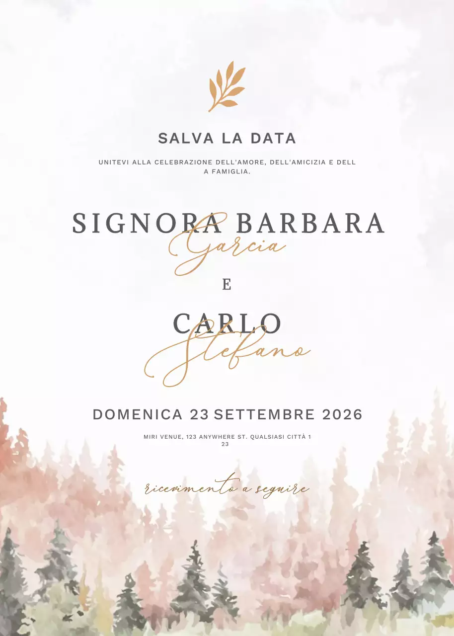 Invito di nozze elegante beige