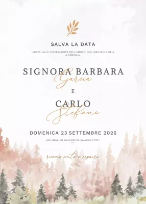 Invito di nozze elegante beige