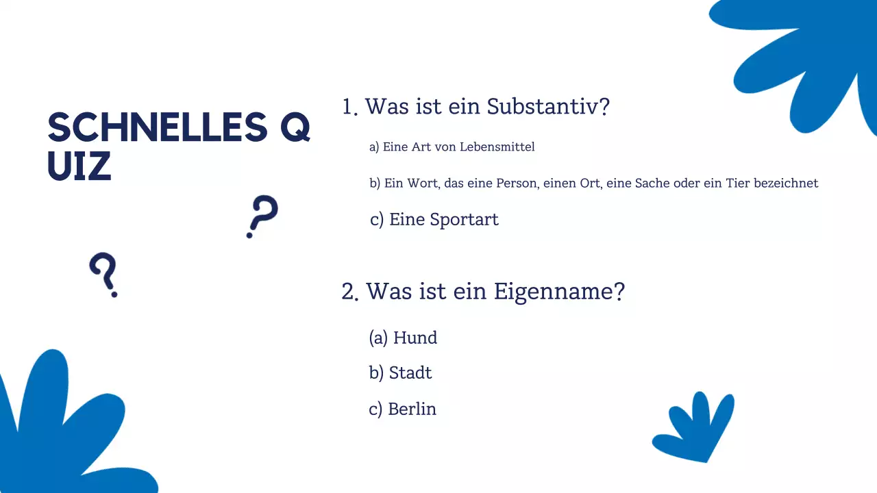 Blau-Gelb Einfacher Grammatikleitfaden Präsentation