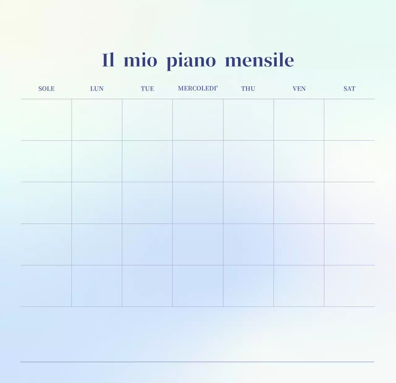 Calendario minimalista a gradi