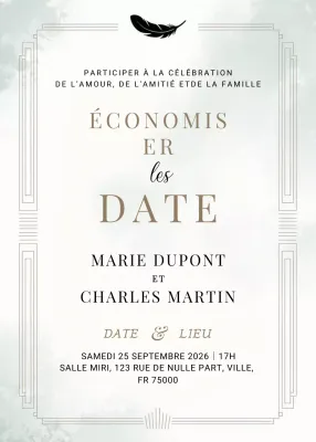 invitation de mariage beige et élégante