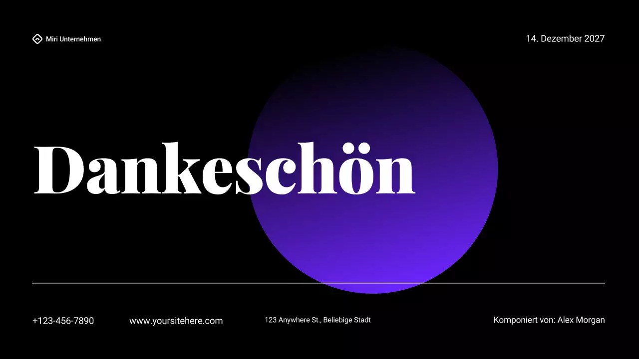 Schwarz und lila Farbverlauf Marketingplan Präsentation