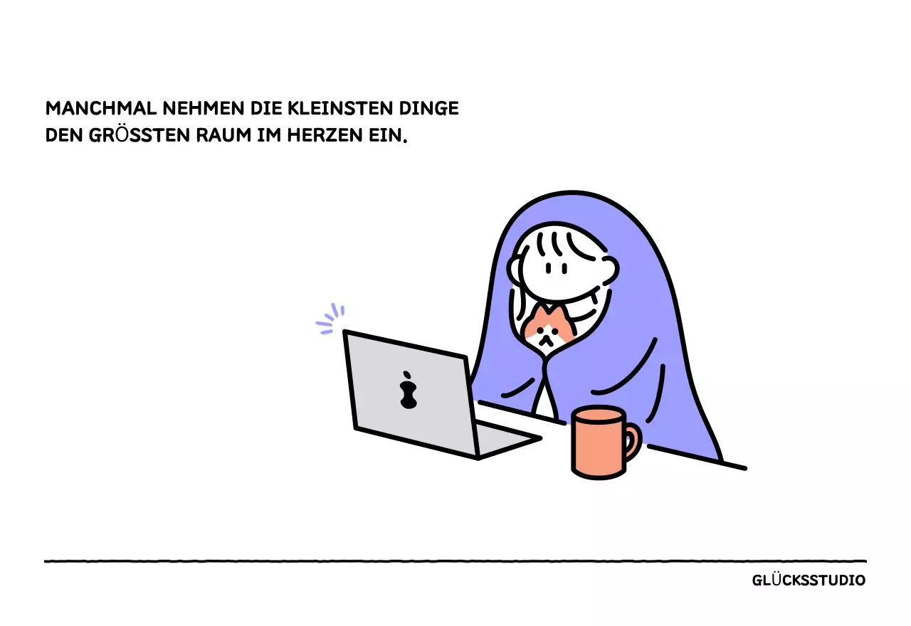 Illustrierter Kalender mit schönem Linienstil