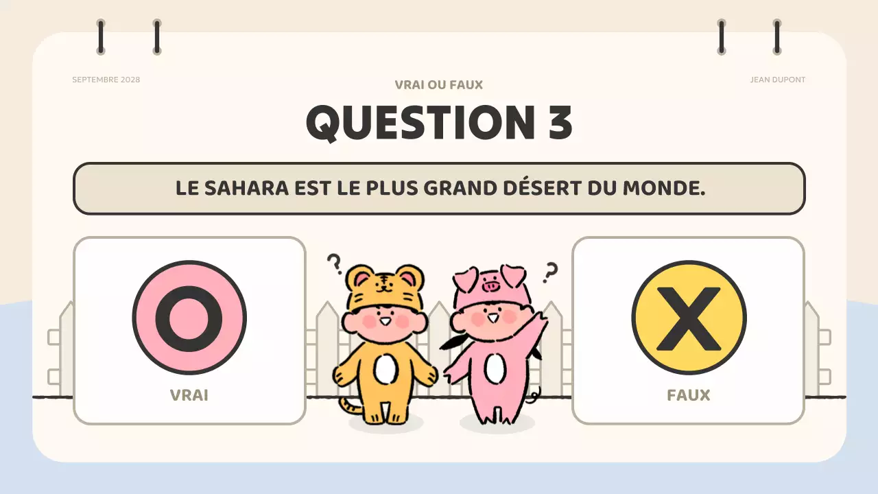 beige animation quiz material