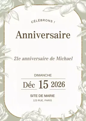 Sage Elegant Birthday Invitation