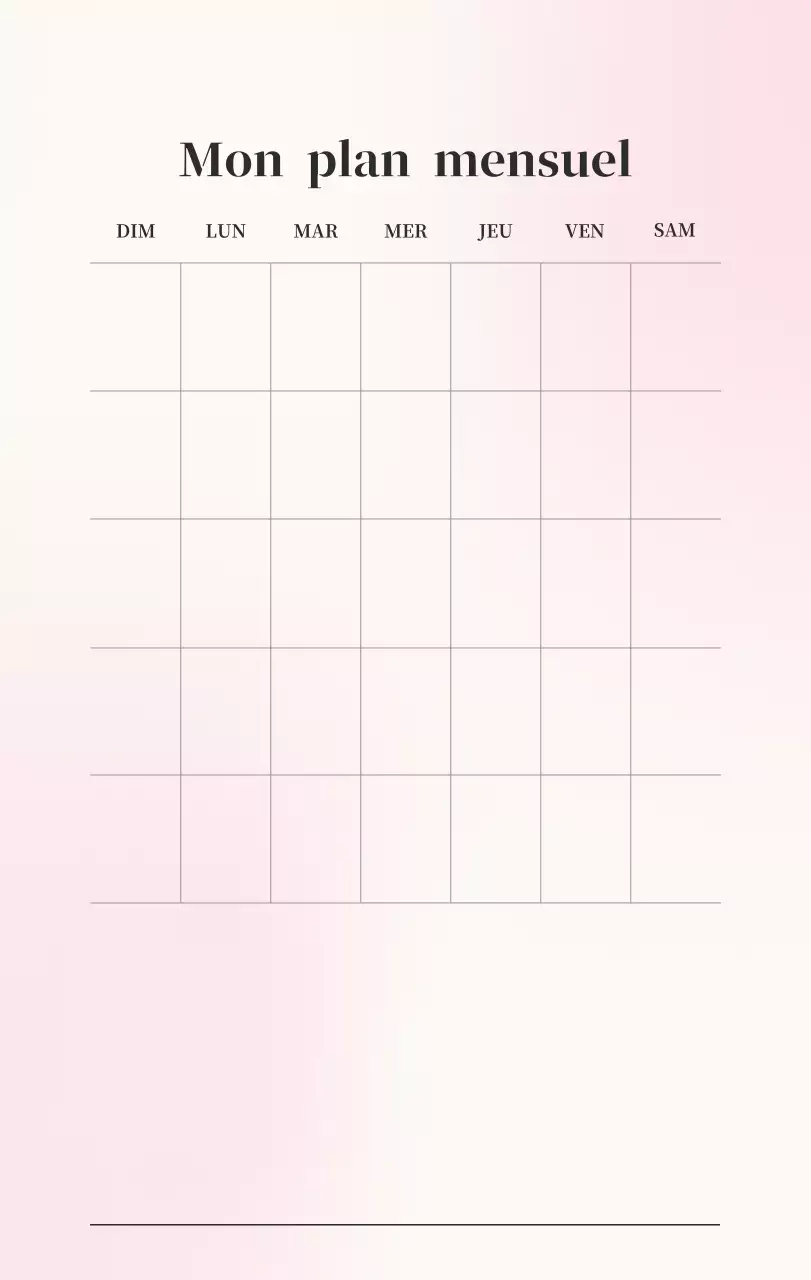 Calendrier minimaliste dégradé