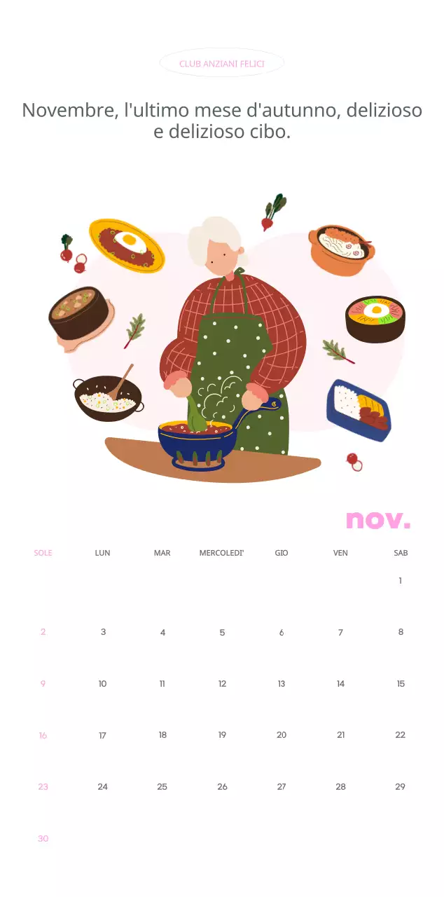 Calendario aziendale con simpatiche illustrazioni