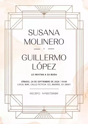 Invitación de boda elegante beige