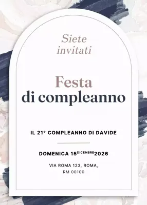 Invito di compleanno elegante beige