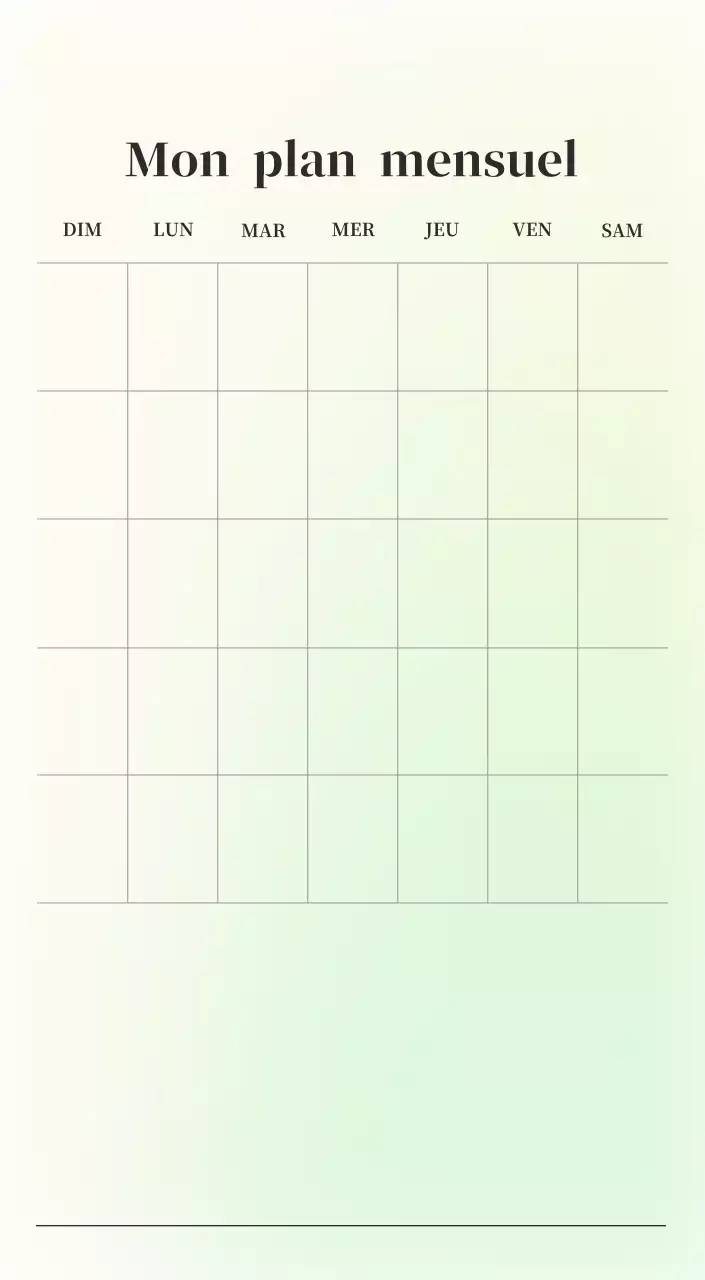 Calendrier minimaliste dégradé