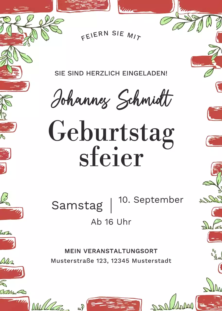 Rote Vintage-Party-Einladung