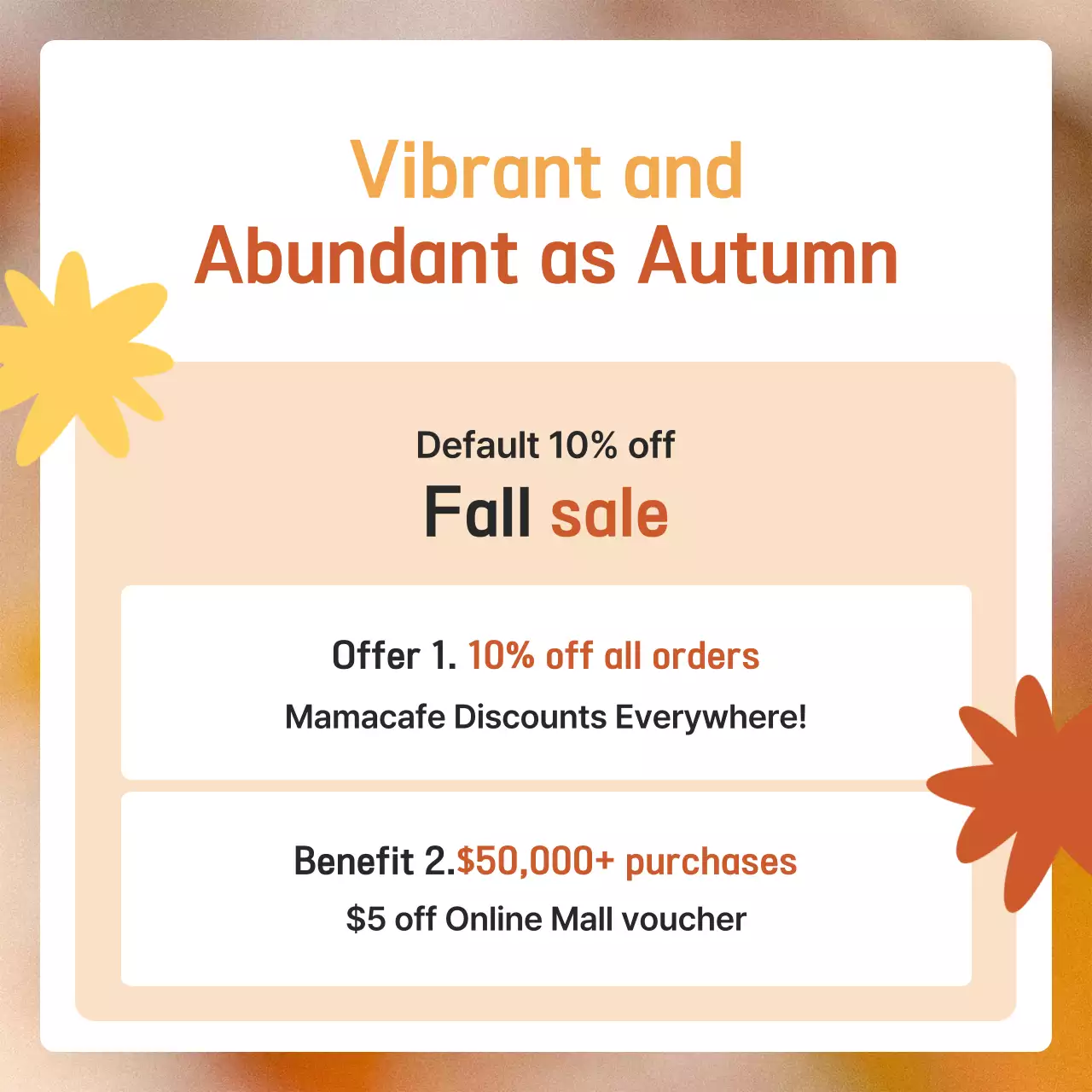 Orange Modern Autumn Promotion Instagram Carousel