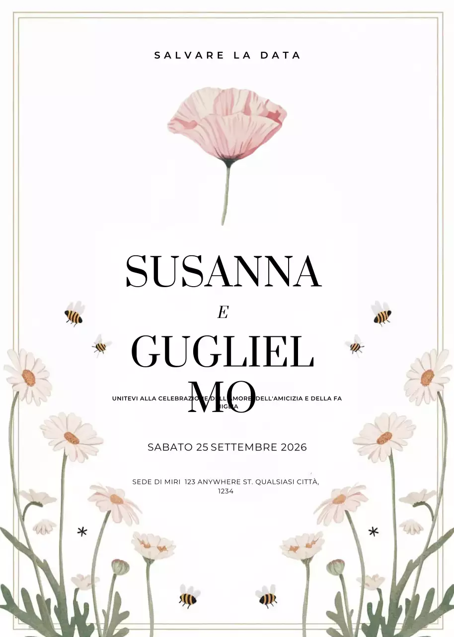 invito di nozze elegante bianco