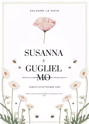 invito di nozze elegante bianco