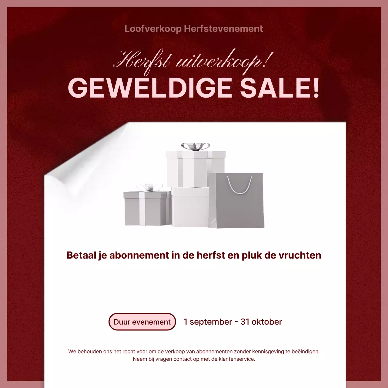 Een overzicht van herfstpromoties met knallers van bordeauxrood en roze