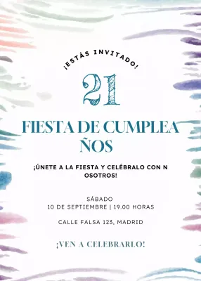 Invitación de cumpleaños colorida y elegante