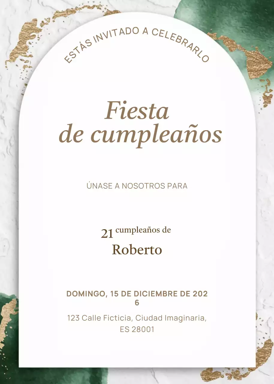 Elegante invitación de cumpleaños blanca