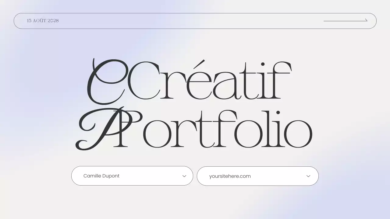 C.V. portfolio élégant bleu