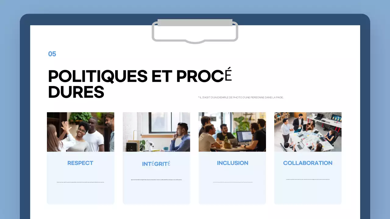 guide d'intégration blue modern