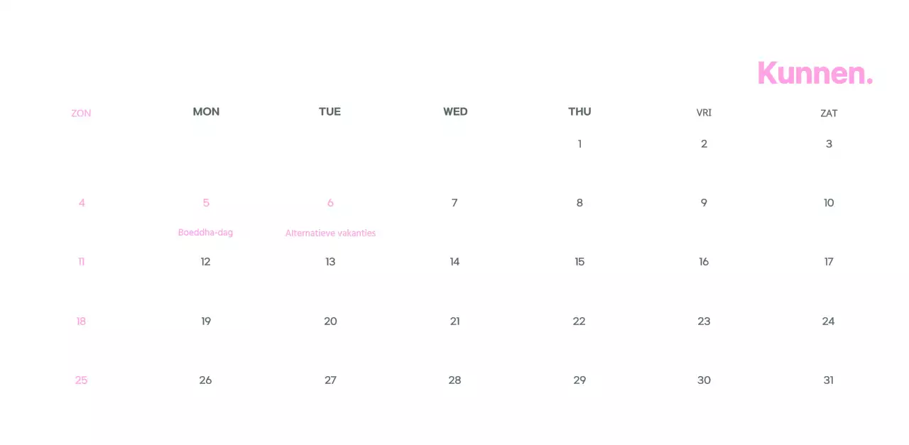 Zakelijke kalender met leuke illustraties